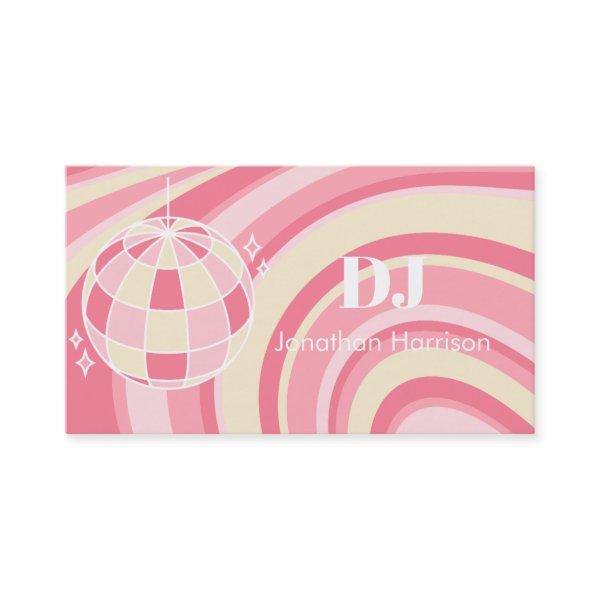 DJ Retro Groovy Wave Disco Ball Pink