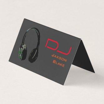 DJ Stylish Red Orange Grey Background Headphone