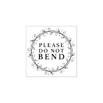 Do Not Bend, Foliage Wreath Rubber Stamp