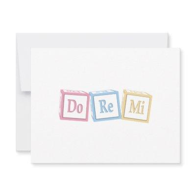 "Do Re Mi" Solfeggio Baby Blocks Kids Music Custom Note Card