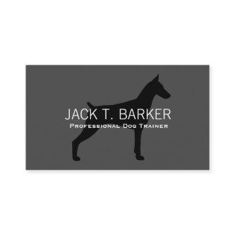 Doberman Pinscher Silhouette Black on Grey