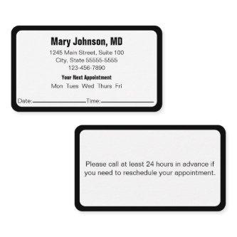 Doctor Office Your Next Appointment Reminder Cards