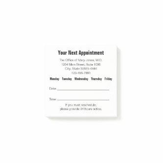 Doctor Office Your Next Appointment Reminder Post-it Notes