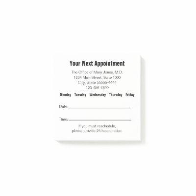 Doctor Office Your Next Appointment Reminder Post-it Notes
