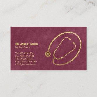 Doctor, Red Canvas Golden Stethoscope Appointment