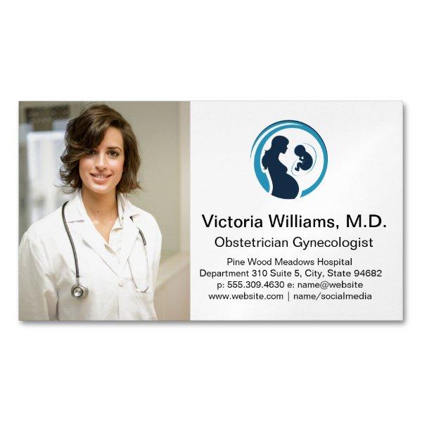 Doctor Smiling | Obstetrician Gynecologist Logo  Magnet