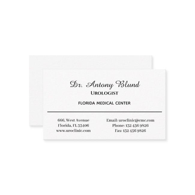 Doctor Urologist Simple White and Black