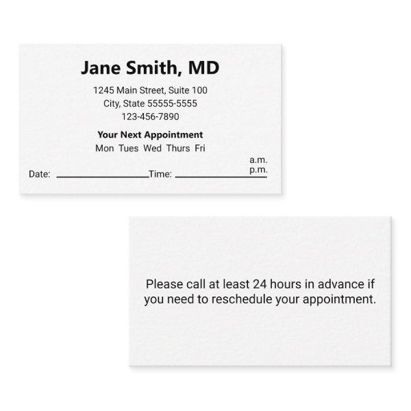 Doctors Office Black White Appointment Reminder