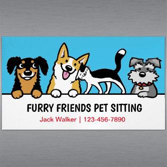 Dog and Cat Pet Sitting Cute Animal Care Funny   Magnet