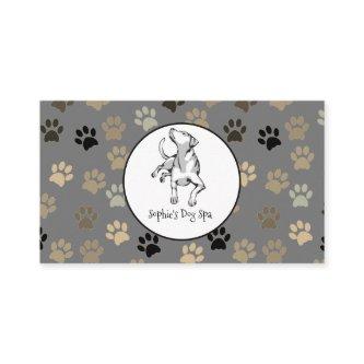 Dog And Paw Print Pattern Dog Grooming Spa