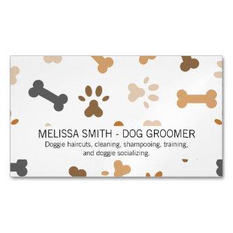 Dog Bone and Paw Prints  Magnet