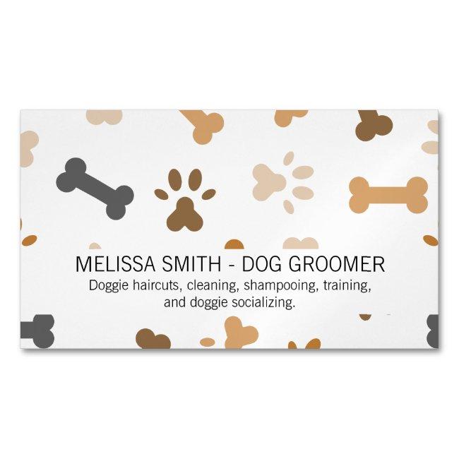 Dog Bone and Paw Prints Magnet