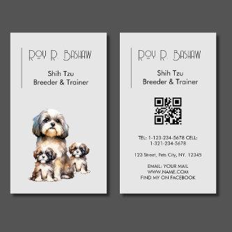 Dog Breeder Trainer Shih Tzu Pet QR Code Canine
