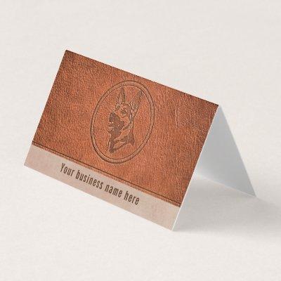 Dog embossed leather effect