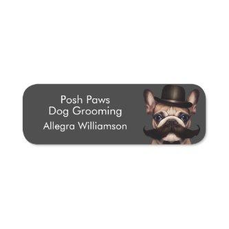 Dog Groomer Business Puppy Grey Name Tag