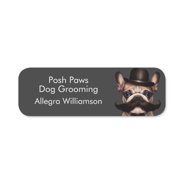 Dog Groomer Business Puppy Grey Name Tag