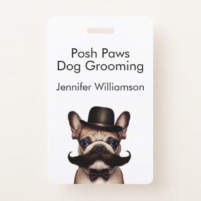 Dog Groomer Funny QR Code  Badge