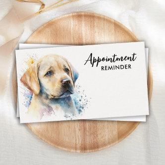 Dog Groomer Pet Sitter Yellow Labrador Cute Puppy Appointment Card