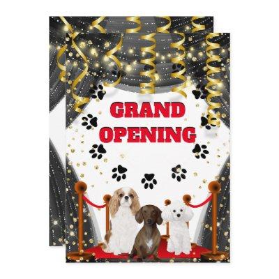 Dog grooming grand opening VIP red carpet Invitation