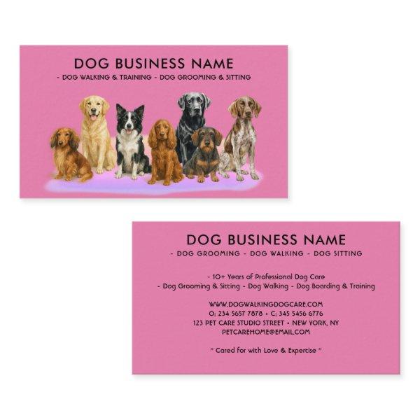 Dog Grooming Walking Sitter Boarding Training pink