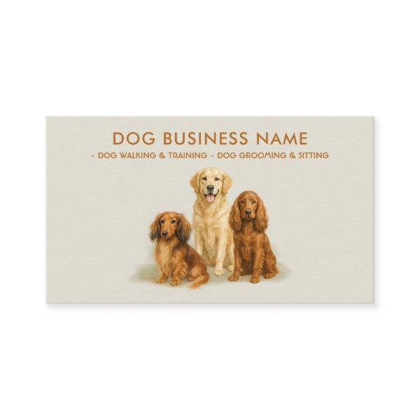 Dog Grooming Walking Sitting Boarding Watercolor
