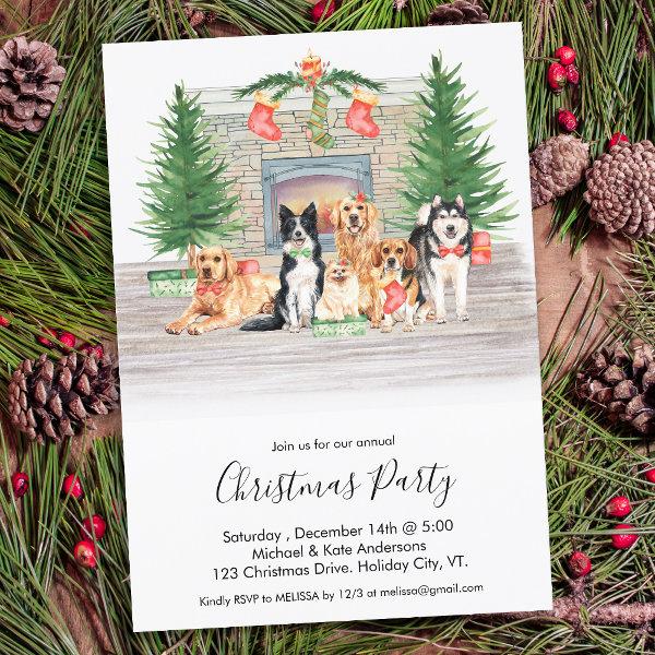 Dog Lover Pet Dogs Christmas Party Invitation