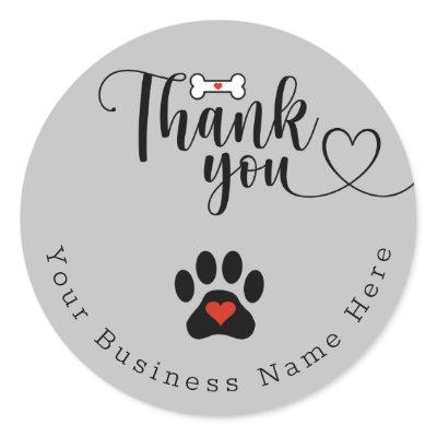Dog Paw Custom Thank You Stickers