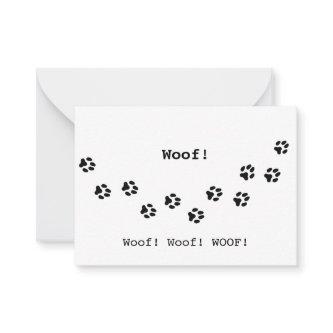 Dog Paw Prints Pet Owner's Cute Personalized Note Card