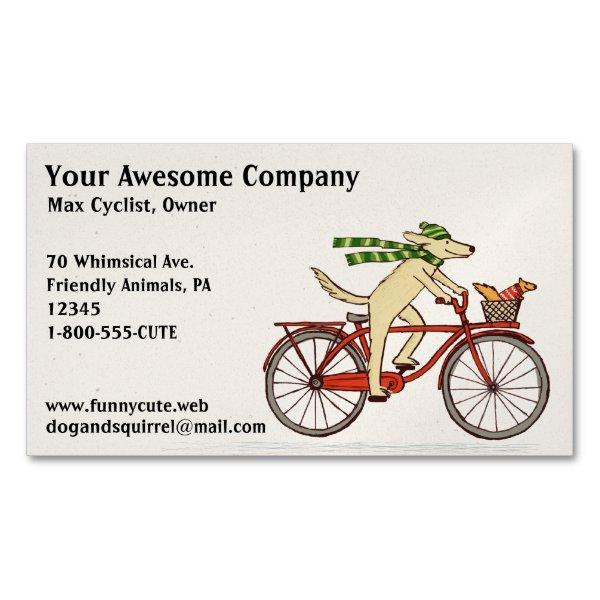 Dog Riding a Bicycle with Squirrel | Cute Animals Magnetic