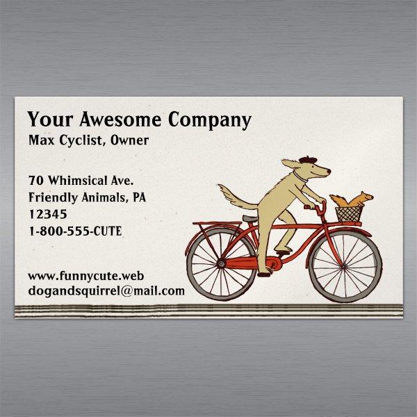 Dog Riding a Bicycle with Squirrel | Cute Animals Magnetic