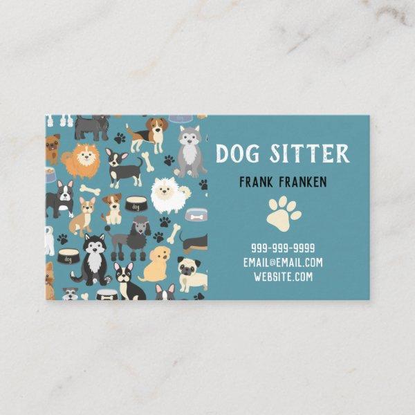 Dog Sitter Dog Walker Puppy Pattern