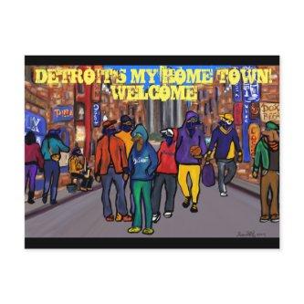 Dog Town City - DETROIT Holiday Postcard
