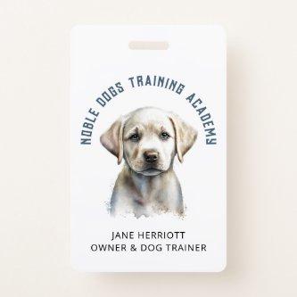 Dog Trainer Puppy Photo QR Code Badge