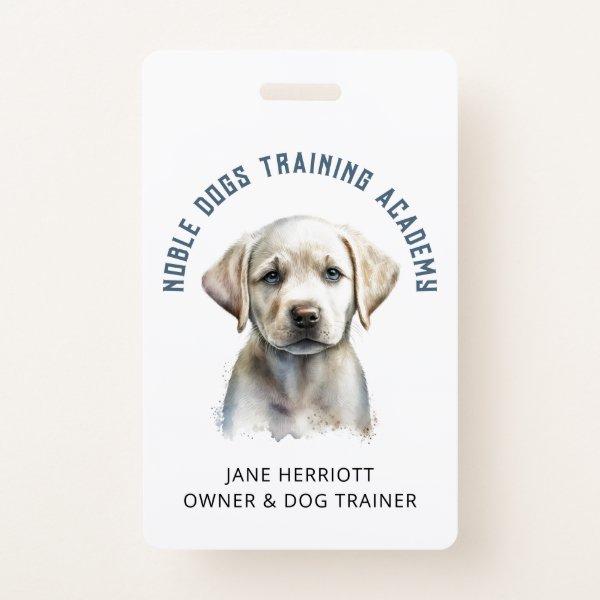 Dog Trainer Puppy Photo QR Code Badge