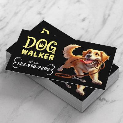 Dog Walker Cute Happy Dog Pet Sitter Black