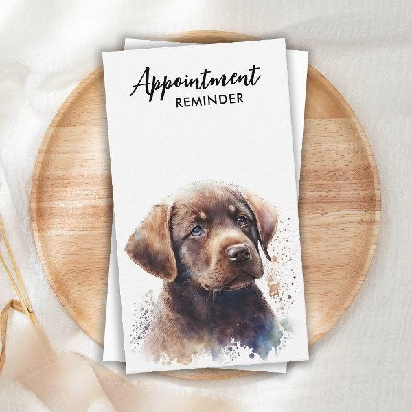 Dog Walker Pet Care Puppy Labrador Retriever  Appointment Card