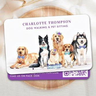 Dog Walker Pet Sitter Groomer Watercolor QR Code