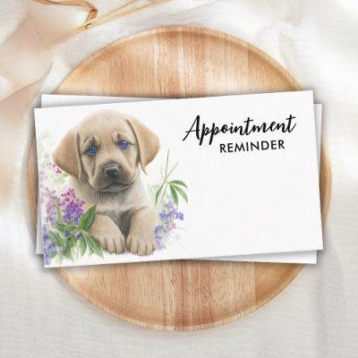Dog Walker Pet Sitter Labrador Puppy Business Appointment Card