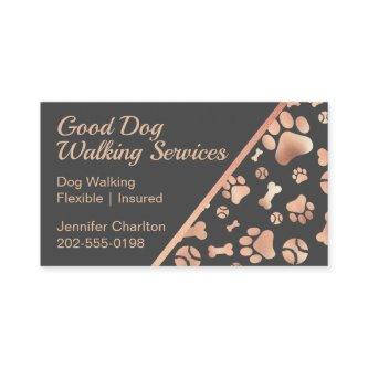 Dog Walker Pet Sitter Paw Print Rose Gold