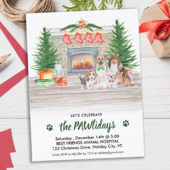 Dogs Cats Puppies Kittens Pet Business Christmas Invitation Postcard