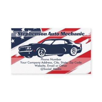 Domestic American Flag Car Auto Mechanic Service