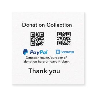 Donation Collection tip jar add your q r name caus Square