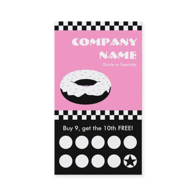 donut checkers punchcard loyalty card
