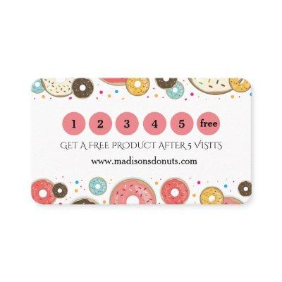 Donuts Colorful Pattern Loyalty Card