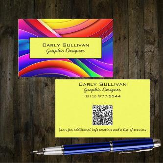 Double Sided Abstract Rainbow with QR Code