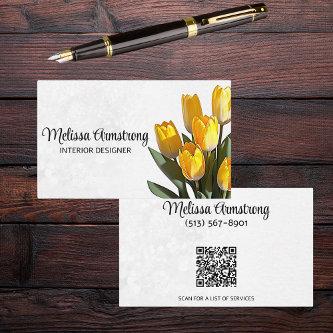 Double Sided Realistic Yellow Tulip with QR Code