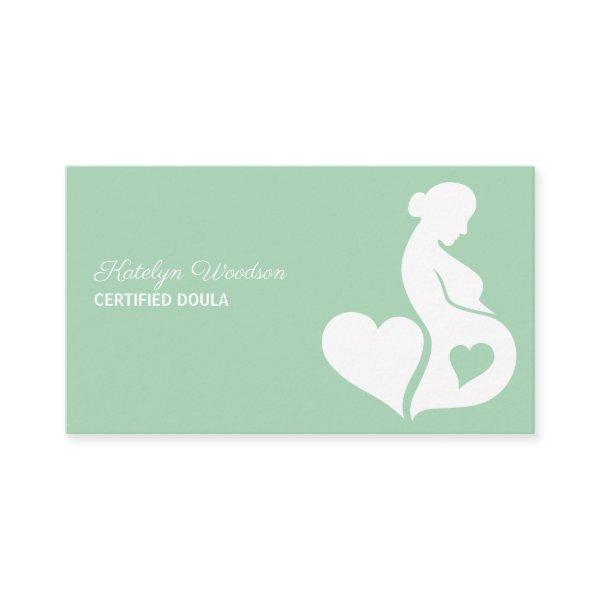 Doula Beautiful Pregnancy Silhouette Mint Green