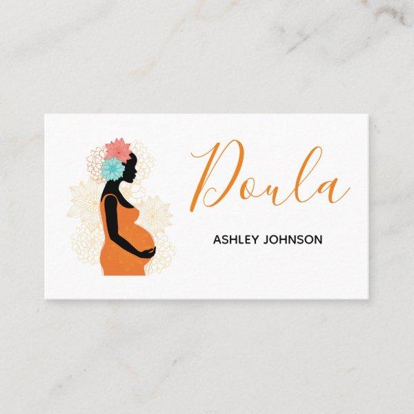 Doula Birth Coach Midwife Floral Calligraphy White