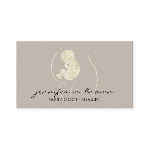 Doula Birth Coach Pregnant Gold Baby Newborn