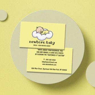 Doula New Baby Sleeping on Cloud yellow